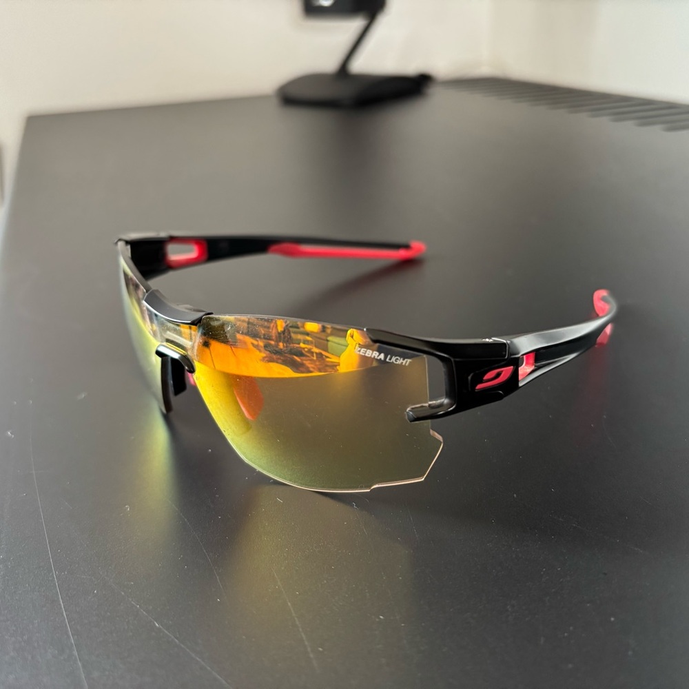 Red and Black Sporty Wraparound Sunglasses